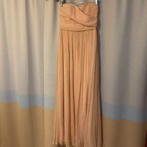 JCrew Bridesmaid Strapless Maxie Size 8 Blush Chiffon